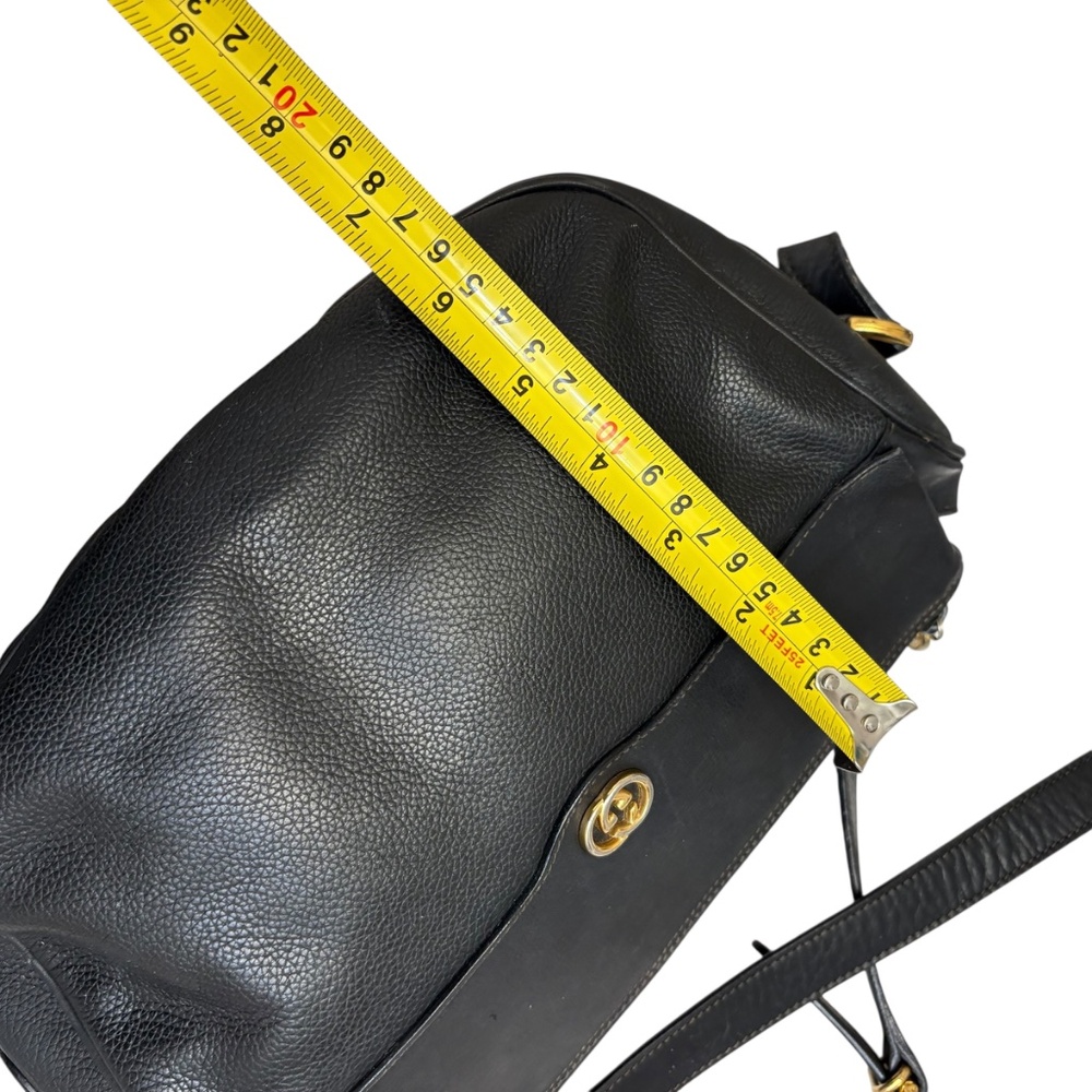 Gucci vintage black pebbled leather messenger bag - Picture 13 of 14